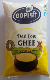 100% Natural Desi Cow Ghee By Gopi Shri | Highly Nutritious & Healthy Desi Ghee Good For Sweets | (1 Litre) 33.8 Ounce | Pouch Pack